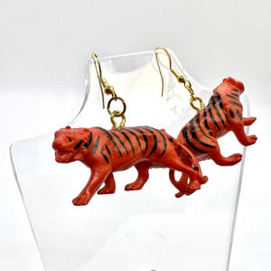Tiger Earrings - Animal Earrings - Zoo Earrings - Teacher Earrings